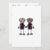 Invitation Ancien couple interracial (Devant / Derrière)