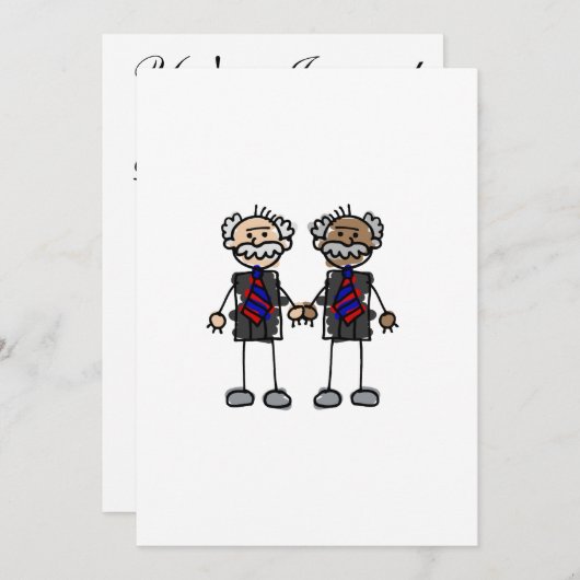 Invitation Ancien couple interracial (Devant / Derrière)