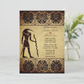 Invitation Ancien Dieu égyptien Thoth Mariage d'or (Debout devant)