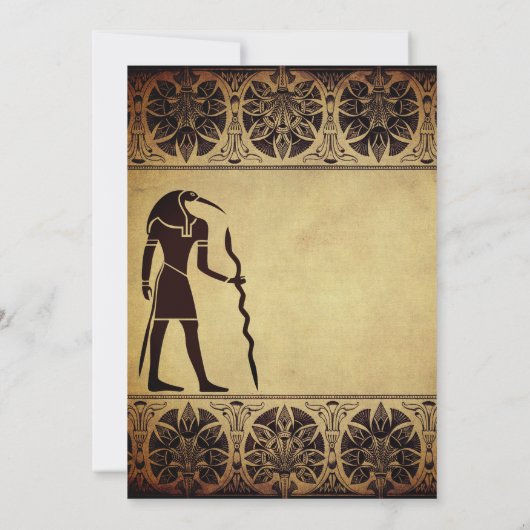 Invitation Ancien Dieu égyptien Thoth Mariage d'or (Dos)