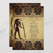 Invitation Ancien Dieu égyptien Thoth Mariage d'or (Devant / Derrière)