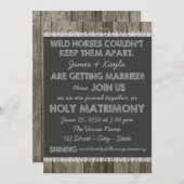 Invitation Ancien Mariage de tableau de bord rustique (Devant / Derrière)