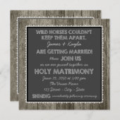 Invitation Ancien Mariage de tableau de bord rustique (Devant / Derrière)