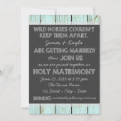 Invitation Ancien Mariage de tableau de bord rustique (Devant)