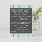 Invitation Ancien Mariage de tableau de bord rustique (Debout devant)