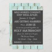 Invitation Ancien Mariage de tableau de bord rustique (Devant / Derrière)