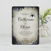 Invitation Ancien papier d'Halloween Spider Web Frame (Debout devant)