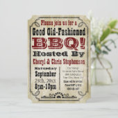 Invitation Ancien parti rustique rustique barbecue barbecue (Debout devant)