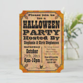 Invitation Ancien parti Vintage d'Halloween (Debout devant)
