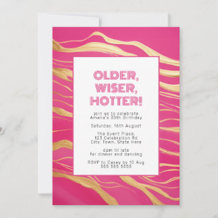 Invitation Ancien, plus sage, plus chaud rose & Faux Or