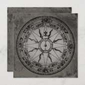Invitation Ancien Rose Compass (Devant / Derrière)