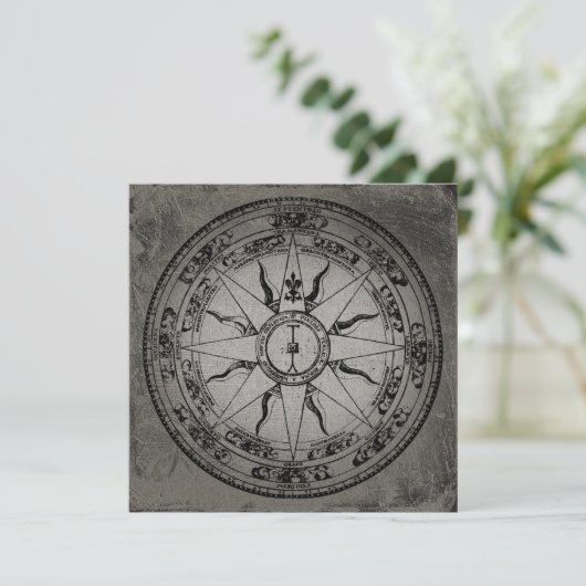 Invitation Ancien Rose Compass (Debout devant)