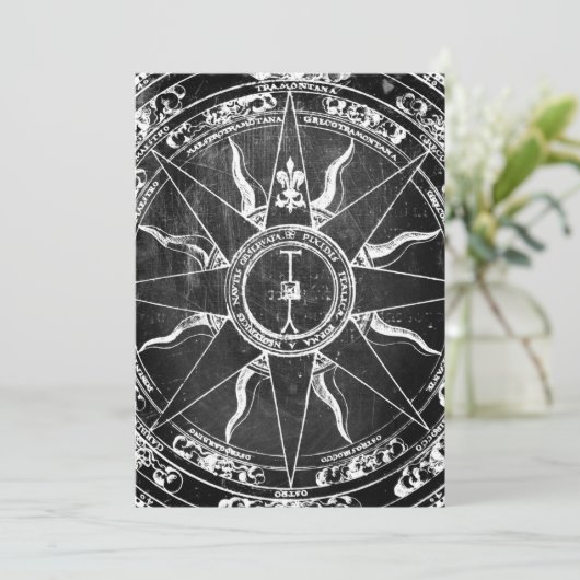 Invitation Ancien Rose Compass (Debout devant)