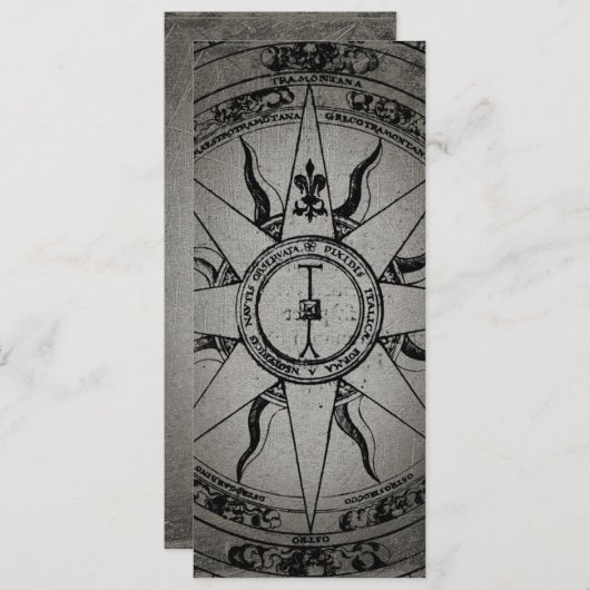 Invitation Ancien Rose Compass (Devant / Derrière)