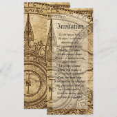 Invitation Ancien Rose Compass (Devant / Derrière)