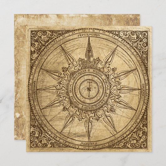 Invitation Ancien Rose de Compass (Devant / Derrière)