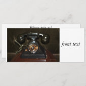 Invitation Ancien téléphone Vintage (Devant / Derrière)