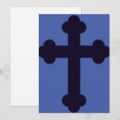 Invitation Ancienne croix chrétienne violette (Devant / Derrière)