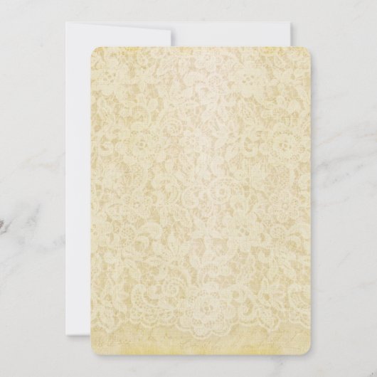 Invitation Ancienne dentelle d'ivoire (Dos)