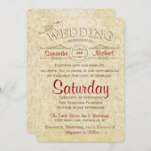 Invitation Ancienne dentelle d'ivoire (Devant / Derrière)