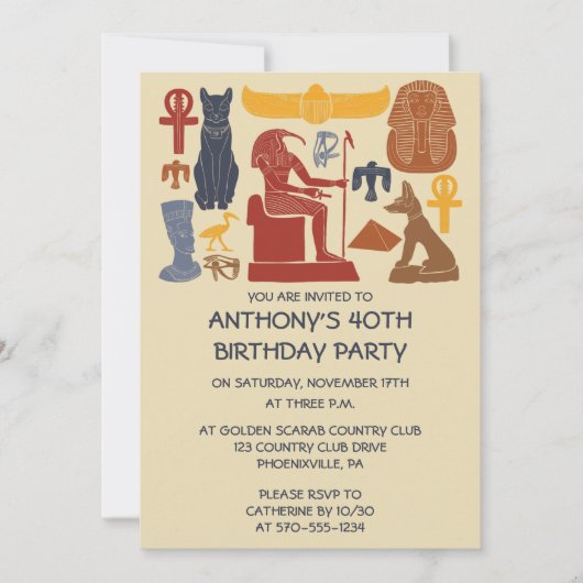 Invitation Ancienne Egypte Graphique égyptienne Parti Collage (Devant)