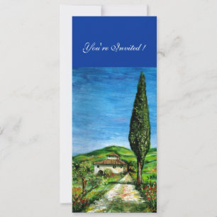 Invitation ANCIENNE FERME EN CHIANTI, bleu vert rouge blanc
