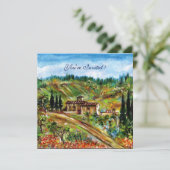 Invitation ANCIENNE FERME EN PAYSAGE TOSCANE VERTE Rustique (Debout devant)
