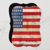 Invitation Ancienne gloire Stars Stripes drapeau américain en (Devant / Derrière)