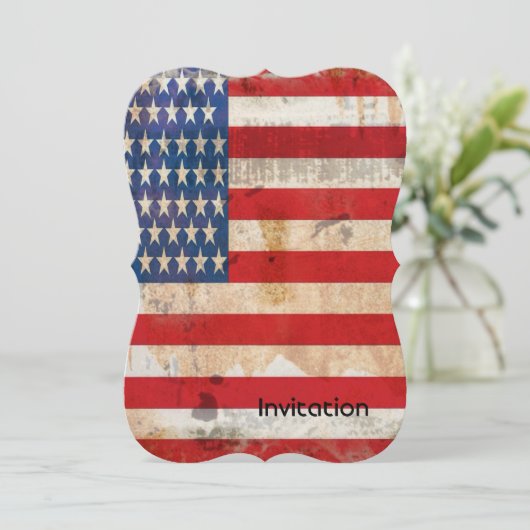 Invitation Ancienne gloire Stars Stripes drapeau américain en (Debout devant)