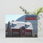 Invitation Ancienne grange rouge, style campagnard de la gran (Debout devant)