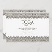 Invitation Ancienne Histoire Anniversaire Fête avec frise en  (Devant / Derrière)