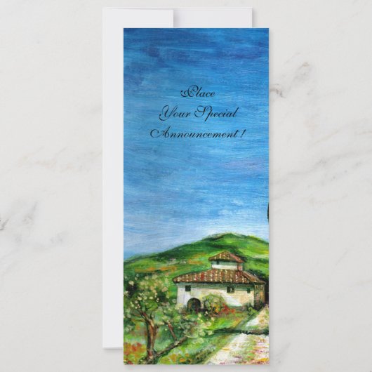 Invitation ANCIENNE MAISON DE FERME EN CHIANTI, bleu vert rou (Dos)