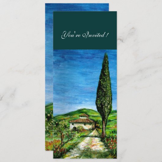 Invitation ANCIENNE MAISON DE FERME EN CHIANTI, bleu vert rou (Devant / Derrière)