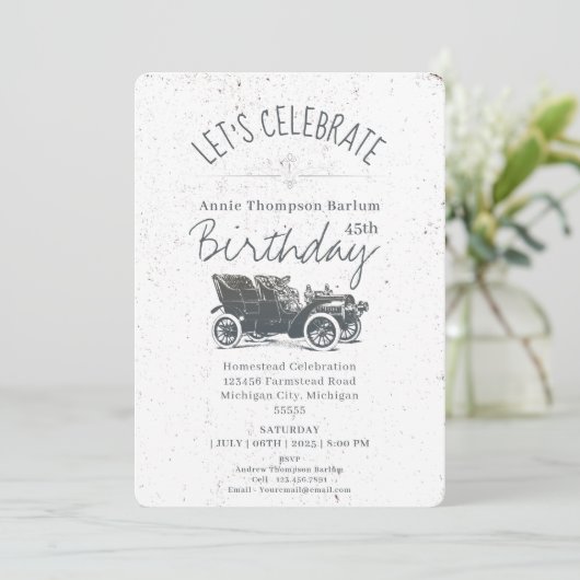 Invitation Ancienne Voiture (Debout devant)