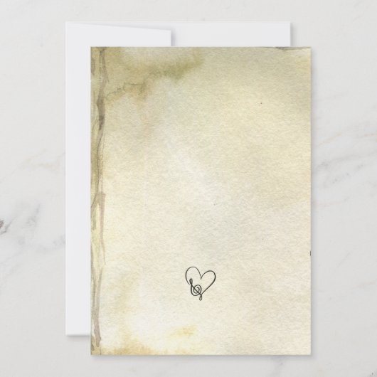 Invitation Anciennes notes musicales vintage (Dos)