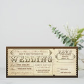 Invitation Anciens Billets de Mariage avec RSVP (Debout devant)
