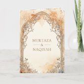 Invitation Ancient Arabian Palace Arch QR Code Muslim Wedding (Devant)