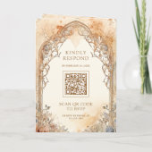 Invitation Ancient Arabian Palace Arch QR Code Muslim Wedding (Dos)