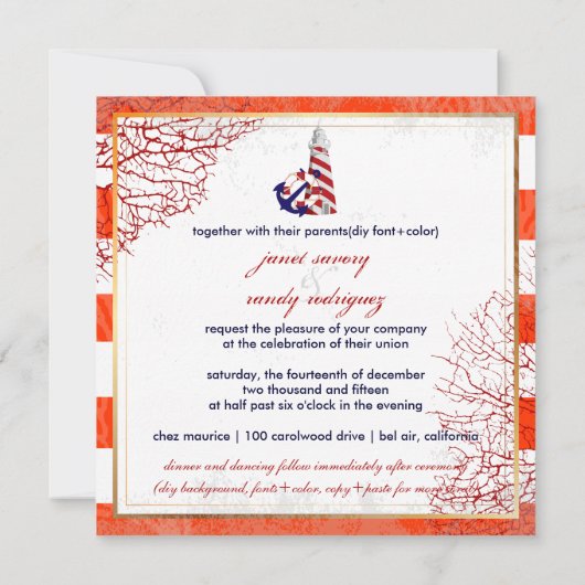 Invitation Ancrages nautiques PixDezines+sauveteurs+phare (Dos)