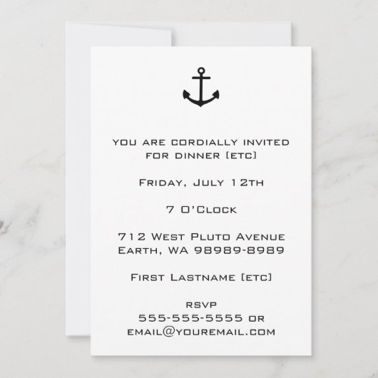 Invitation Ancre (Devant)