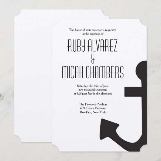 Invitation Ancre (Devant / Derrière)