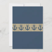 Invitation Ancre Baby shower Blue Stripes de la Marine (Devant)