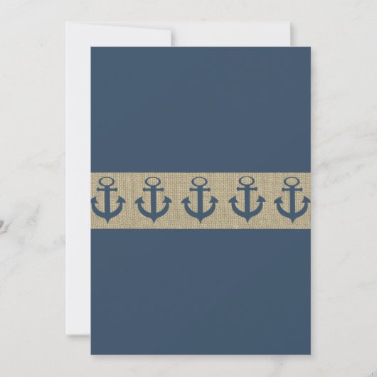 Invitation Ancre  Baby shower Blue ZigZag (Devant)