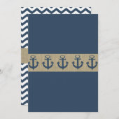 Invitation Ancre  Baby shower Blue ZigZag (Devant / Derrière)