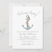 Invitation Ancre Baby shower nautique (Devant)