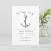Invitation Ancre Baby shower nautique (Debout devant)