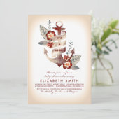 Invitation Ancre Beach Baby shower tropical nautique (Debout devant)