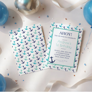 Invitation Ancre Bleu Nautique