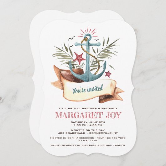 Invitation Ancre bleue (Devant / Derrière)