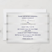 Invitation Ancre Bleue Argent Blanc Cercle Marine Monogramme  (Dos)